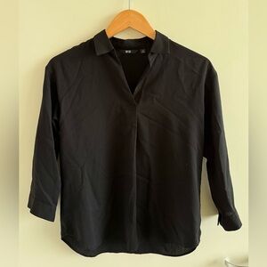 Uniqlo Black Collar Blouse